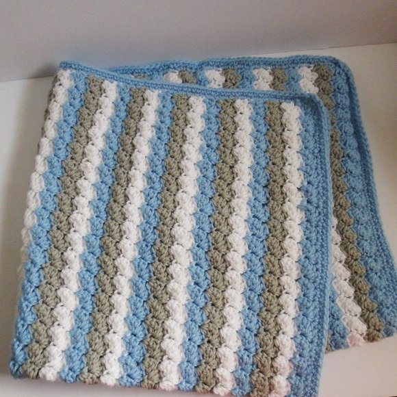 NEW Baby Boy Blanket Hand Crocheted - Picture 3 of 3
